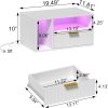 WF5584MAX_2 Veegle White Floating Nightstand with Charging Station and LED Lights,White