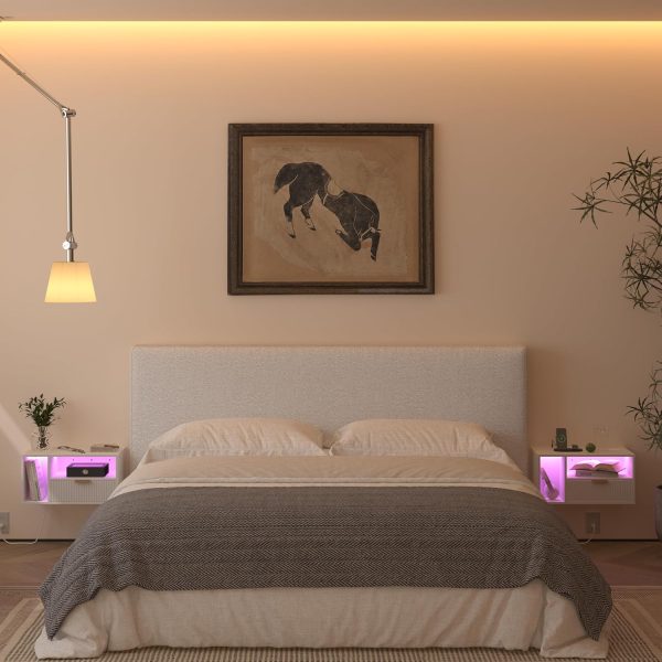 WF5584MAX_4 Veegle White Floating Nightstand with Charging Station and LED Lights,White
