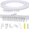 3 Meters (9.8FT) Flexible Bendable Ceiling Curtain Track for Room Divider,Window Treatment,Bay,Shower,Trailer Motorhome,Hospital Curtain Track System-Easy Installation(White)