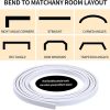 3 Meters (9.8FT) Flexible Bendable Ceiling Curtain Track for Room Divider,Window Treatment,Bay,Shower,Trailer Motorhome,Hospital Curtain Track System-Easy Installation(White)