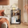 WF5707MAX_3 3 Tier End Table,Record Player Stand with Storage Up to 100 Albums,Turntable Stand for Vinyl,Brown Records Shelf for Living Room Bedroom