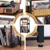 WF5707MAX_4 3 Tier End Table,Record Player Stand with Storage Up to 100 Albums,Turntable Stand for Vinyl,Brown Records Shelf for Living Room Bedroom