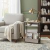 Narrow Side Table,3-Tier Slim End Table with Storage Shelf,Modern Sofa Table Thin Side Table for Narrow and Small Spaces, Skinny Bedside Table Small Nightstand with Magazine Rack Space Saving/Oak