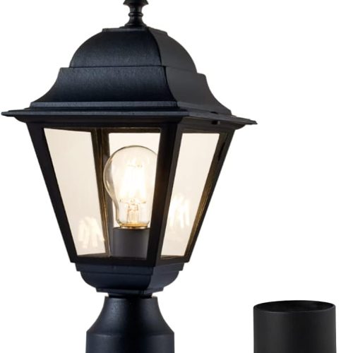 Windben Outdoor Post Light, Waterproof, 16.5in, Matte Black