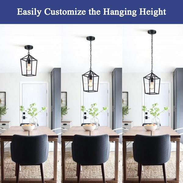 Sheetea 2 Pack Pendant Lights Kitchen Island, Modern Black Light Fixtures