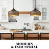 WF5945MAX_4 ELYONA Modern Bauhaus Pendant Light Walnut Wooden Pattern Dome Pendant Light Fixture Matte Black Metal Gold Inner Adjustable Hanging Lighting for Kitchen Island Dining Room Office Hallway Bedroom