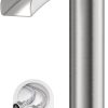 WF6181MAX_1 Phiestina Brushed Nickel Tall Bathroom Vessel Sink Faucet, Single Hole Single Handle Waterfall Modern Above Countertop Sink Bathroom Faucet, with Pop Up Drain and Water Supply Line, NS-SF01-BN-V