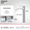 WF6181MAX_3 Phiestina Brushed Nickel Tall Bathroom Vessel Sink Faucet, Single Hole Single Handle Waterfall Modern Above Countertop Sink Bathroom Faucet, with Pop Up Drain and Water Supply Line, NS-SF01-BN-V