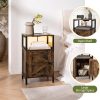 Yoobure Farmhouse Nightstand with Charging Station, Night Stand Barn Door