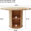 weselon 47 inch Round Dining Table for 4, Kitchen Table Dinner Table with 2-Layer Storage Shelf and Wood Slide Door for Home Dining Room Living Room (Natural)