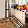 Fall Kitchen Rugs and Mats Set of 2, Thanksgiving Kitchen Rug Non Slip Backing Fall Decorations for Home Seasonal Farmhouse Holiday Autumn Harvest Low-Profile Kitchen Floor Mat 17"X47"+17"X30"