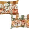 Fall Buffalo Plaid Pumpkin Throw Pillow Covers 12x20 Inch Set of 2 Autumn Thanksgiving Harvest Floral Lumbar Cushion Case Decorations for Home Porch Sofa Couch