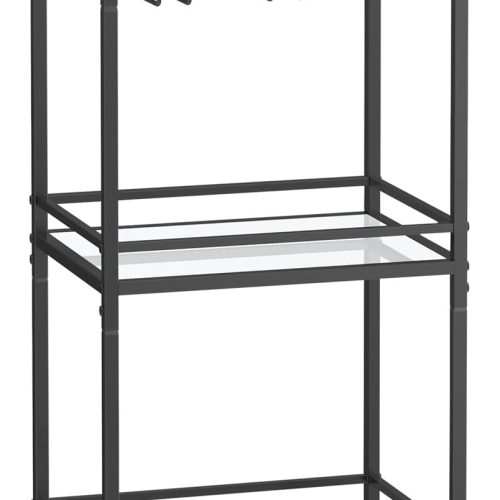 WF7907MAX_1 VASAGLE Bar Cart, 3-Tier Shelf, Wine Holders, Glass Holders