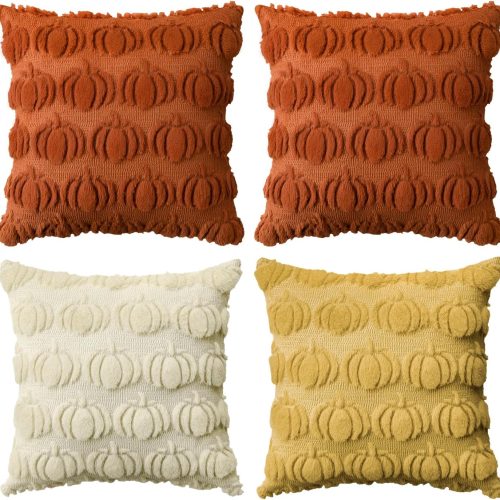 AVOIN colorlife Caramel Yellow Beige Fall Throw Pillow Covers 18x18 Inch