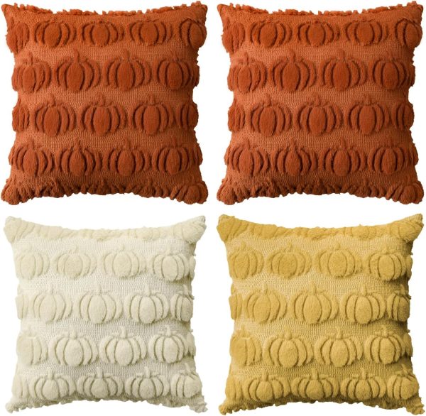 AVOIN colorlife Caramel Yellow Beige Fall Throw Pillow Covers 18x18 Inch