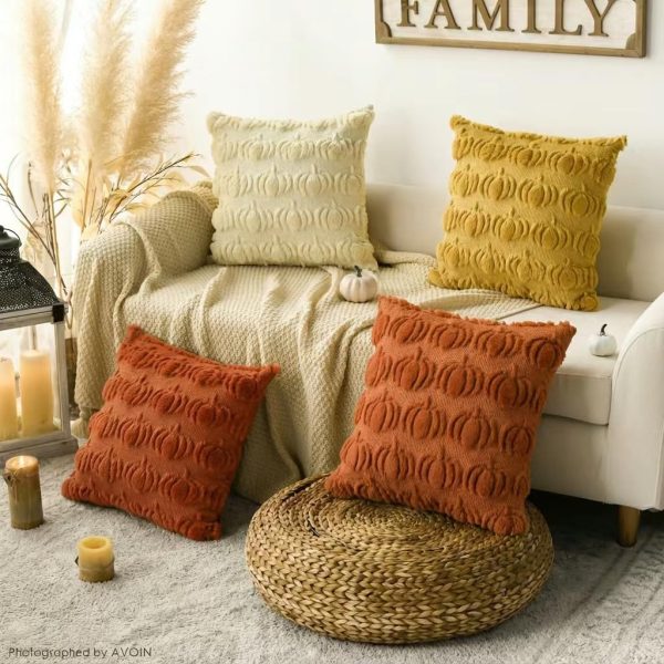 AVOIN colorlife Caramel Yellow Beige Fall Throw Pillow Covers 18x18 Inch