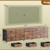 WF8104MAX_3 Huuger 78.7 inch Long Dresser for Bedroom, 15 Drawer Fabric Dresser for Closet, Large TV Stand for 65, 75, 85 inch TV, Wide Chest of Drawer with Storage, 78.7" W x 12.9" D x 26.7" H, Rustic Brown