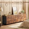WF8104MAX_4 Huuger 78.7 inch Long Dresser for Bedroom, 15 Drawer Fabric Dresser for Closet, Large TV Stand for 65, 75, 85 inch TV, Wide Chest of Drawer with Storage, 78.7" W x 12.9" D x 26.7" H, Rustic Brown