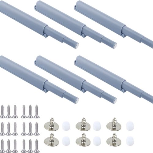 6 Pack Magnetic Push Latch Push to Open Touch Latches Door Latch Catches with Mount Hardware for Kitchen Pantry Cabinet Drawer Closet Floor Cabinets Cupboard Sideboard Furniture Hidden Pulls