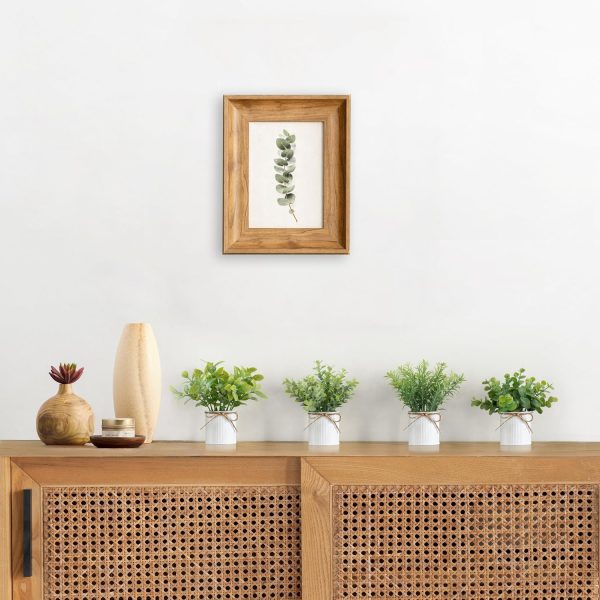 Mkono 4 Packs Small Fake Plants in Galvanized Pots Rustic Farmhouse Decor