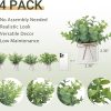 Mkono 4 Packs Small Fake Plants in Galvanized Pots Rustic Farmhouse Decor