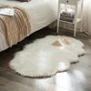 WF9313MAX_1 MIULEE Fluffy Area Rug 3x5 ft Faux Fur Sheepskin Rug for Bedroom White | Luxury, Soft, Plush, Fuzzy, Shaggy, Irregular Carpet for Home Decor Bedside Sofa Floor