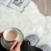 WF9313MAX_4 MIULEE Fluffy Area Rug 3x5 ft Faux Fur Sheepskin Rug for Bedroom White | Luxury, Soft, Plush, Fuzzy, Shaggy, Irregular Carpet for Home Decor Bedside Sofa Floor