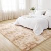 Litanika 4x6 Shag Area Rug for Bedroom, Tie-Dyed Beige Plush Rug | High Pile Soft Fluffy Shaggy Furry Modern Indoor Floor Rug Carpet for Bedside Playroom Dorm, Non-Slip, Non-Shedding