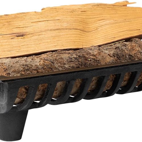 AGTEK Fireplace Grate 18" Cast Iron Heavy Duty Wood Stove Burning Rack Holder