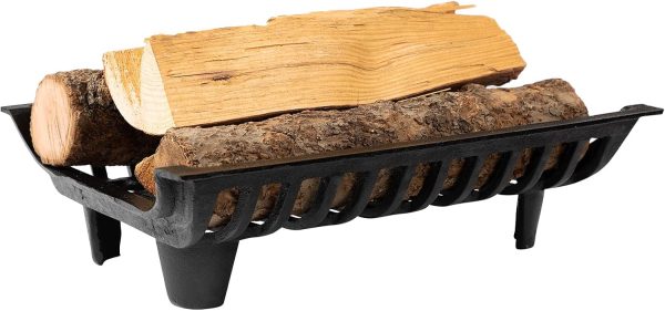 AGTEK Fireplace Grate 18" Cast Iron Heavy Duty Wood Stove Burning Rack Holder