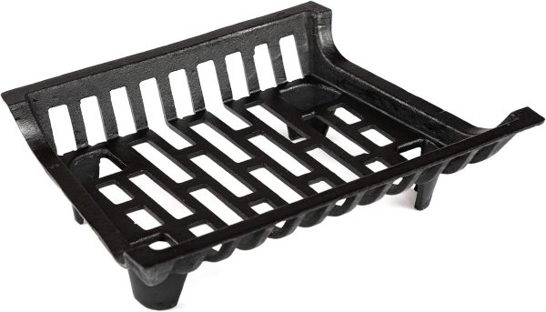 AGTEK Fireplace Grate 18" Cast Iron Heavy Duty Wood Stove Burning Rack Holder