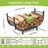WF9450MAX_2 30" Firewood Rack Outdoor Indoor, Heavy Duty Firewood Storage Holder Rustproof, Stable Log Holder and Metal Fireplace Decor Organizer Space Saving