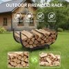 WF9450MAX_4 30" Firewood Rack Outdoor Indoor, Heavy Duty Firewood Storage Holder Rustproof, Stable Log Holder and Metal Fireplace Decor Organizer Space Saving