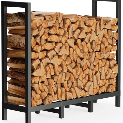4ft Outdoor Firewood Rack Log Holder for Fire Wood Pile Storage
