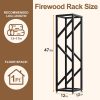 WF9575MAX_2 Firewood Rack Indoor 47 Inch Tall, 4-Tier Heavy-Duty Firewood Holder for Fireplace with Minimalist Style, Decorative Log Rack, Flexible Storage, Space-Saving, Easy Assembly, Black