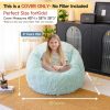 Fluffy Faux Fur Bean Bag Chair Cover(No Filler), Mint Green
