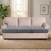 WF9790MAX_2 H.VERSAILTEX Stretch 3 Piece T Cushion Sofa Slipcovers Individually Sofa Cushion Covers for 3 Cushion Couch Sofa Seat Cushion Covers with Elastic Bands Featuring Thicker Jacquard Fabric, Dove