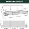 WF9790MAX_3 H.VERSAILTEX Stretch 3 Piece T Cushion Sofa Slipcovers Individually Sofa Cushion Covers for 3 Cushion Couch Sofa Seat Cushion Covers with Elastic Bands Featuring Thicker Jacquard Fabric, Dove