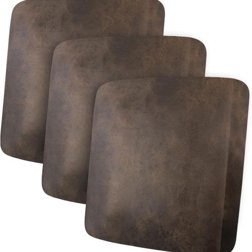 WF9817MAX_1 ANARACHON Leather Look Couch Cushion Covers Sofa Seat Slipcovers Sets Couches Furniture Protector for Sectional Armchair Loveseat Pets Kids Stretch Spandex Fabric(3 Cushion Sofa, Brown)