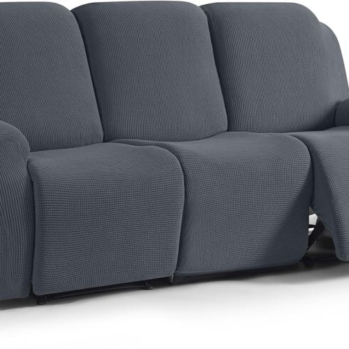 TAOCOCO Stretch Recliner Sofa Covers 8 Piece, Grey