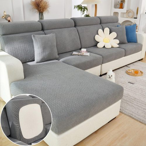 WF9884MAX_1 Couch Cushion Covers Sofa Covers Couch Covers for Sofa Pet Friendly Universal Sofa Covers Washable Stretch Slipcovers for Sectional Sofa (Texture Gray,Large Single Seat Cover)