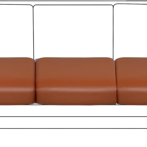 YISUN PU Leather Couch Cushion Cover, Waterproof Stretch Sofa Cushion Slipcovers, Faux Leather RV Chair Seat Covers, Loveseat Cushion Cover Replacement Chair/Furniture Protector, 3 Pcs(Light Brown)