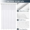 WFOOOO1010YRM_2 N&Y HOME Waffle Weave Shower Curtain with Snap-in Liner Set White, 71x72