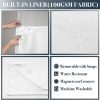 WFOOOO1010YRM_3 N&Y HOME Waffle Weave Shower Curtain with Snap-in Liner Set White, 71x72