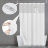 WFOOOO1010YRM_4 N&Y HOME Waffle Weave Shower Curtain with Snap-in Liner Set White, 71x72