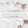 WFOOOO1013YRM_3 No Hook Shower Curtain with Snap-in Fabric Liner 71x74, White | Embossed Waffle-Look Textured, Sheer Window Hotel Style, Soft & Washable White Fabric Shower Curtain for Bathroom