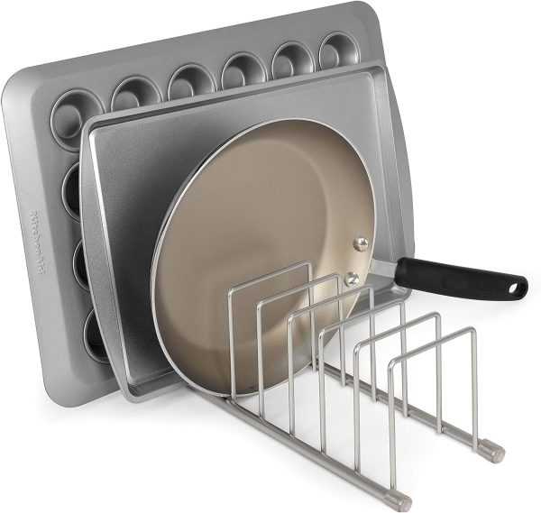 WFOOOO180YRM_3 FitWell Kitchen Bakeware Organizer,Plate Racks,Rack for Plastic Lids,Cutting Boards,Cookie Sheets,Pots & Pans Holder,Compact Kitchen Storage,Cabinet Organizer