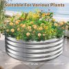 TBMLC 48" Round Galvanized Steel Fire Ring Pit/Raised Garden Bed Kit | 4 FT Diameter,1.5 FT High, Made of Galvanized Steel Wave-Shaped,0.8 MM Thick,Folded Edges and Round Corner,Gloves Included