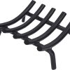 Fireplace Grate 14 Inch, Wood Stove Grate Solid Steel | 3/4" Bar, Heavy Duty Wrought Iron Firewood Log Holder Rack, Wood Burning Fireplace Accessories, Camping, Chimney, Hearth Tool