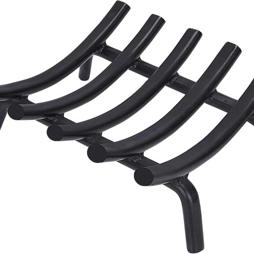 WFOOOO261YRM_1 Fireplace Grate 14 Inch, Wood Stove Grate Solid Steel | 3/4" Bar, Heavy Duty Wrought Iron Firewood Log Holder Rack, Wood Burning Fireplace Accessories, Camping, Chimney, Hearth Tool